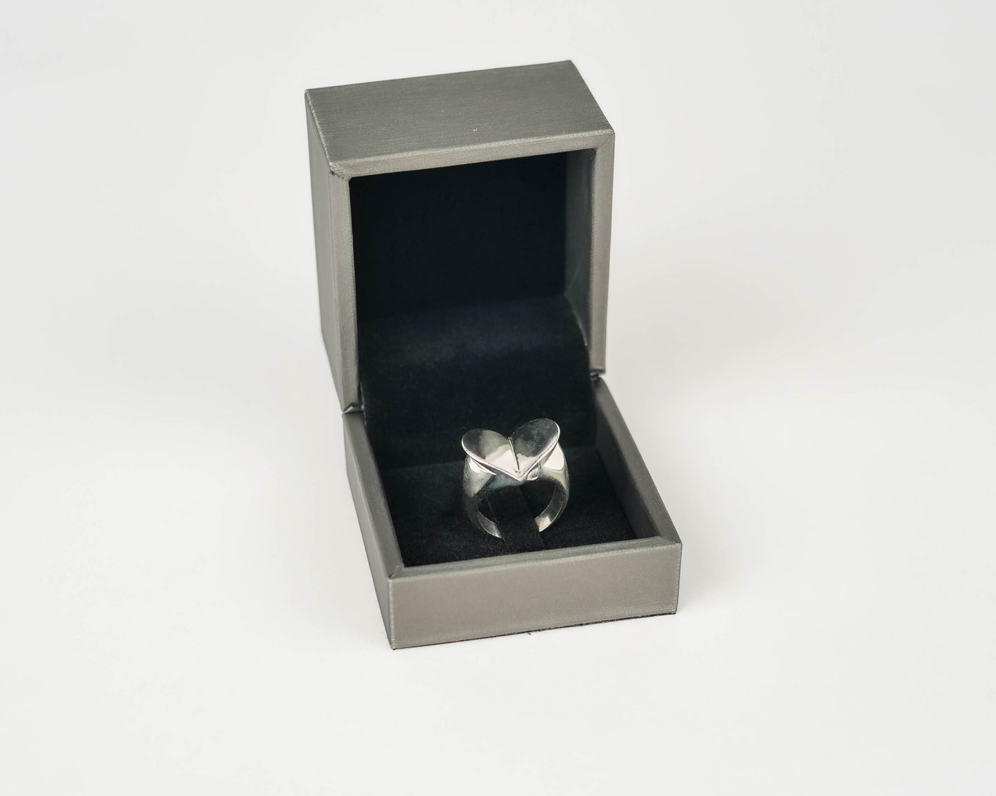 3D Heart Silver Sterling 925 Ring