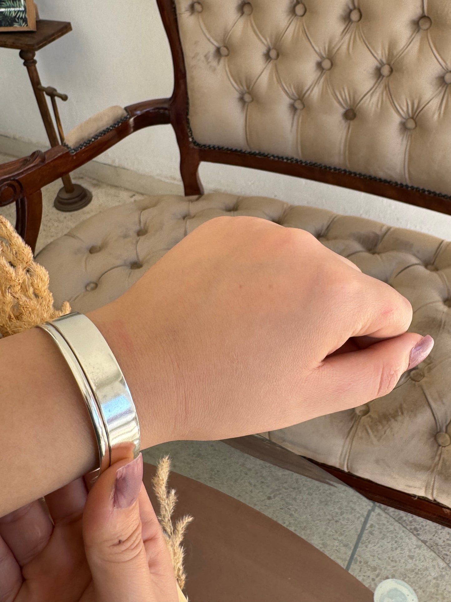 Sleek Double Stripe Silver Sterling Cuff Bracelet