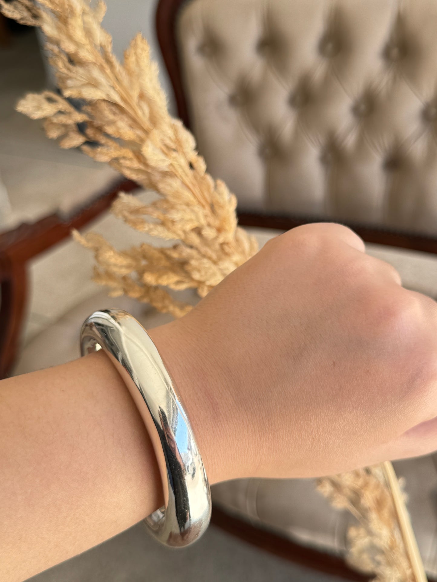Smooth Silver Sterling Cuff Bracelet Bangle