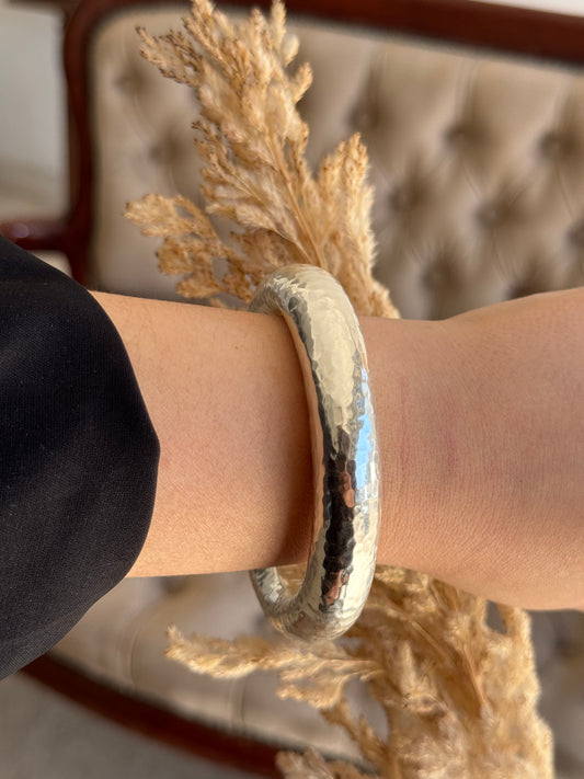Hammered Elegant Silver Sterling Cuff Bracelet