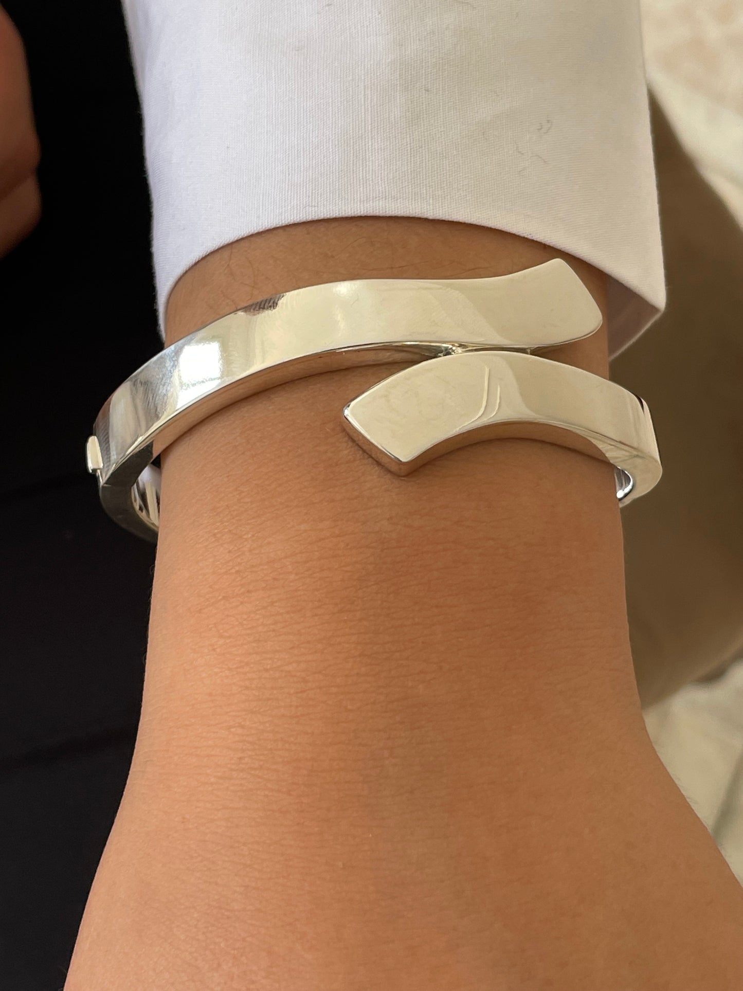 Contemporary Silver Sterling Bangle