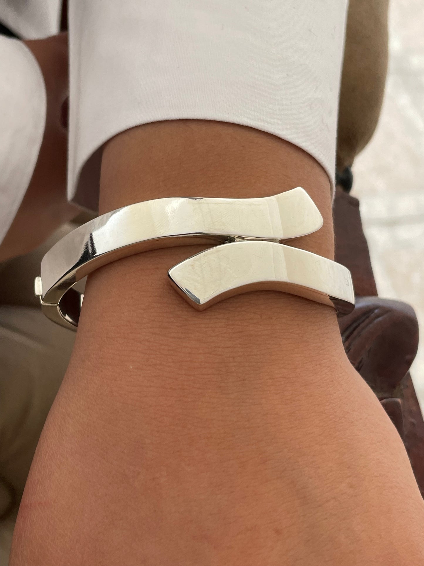 Contemporary Silver Sterling Bangle