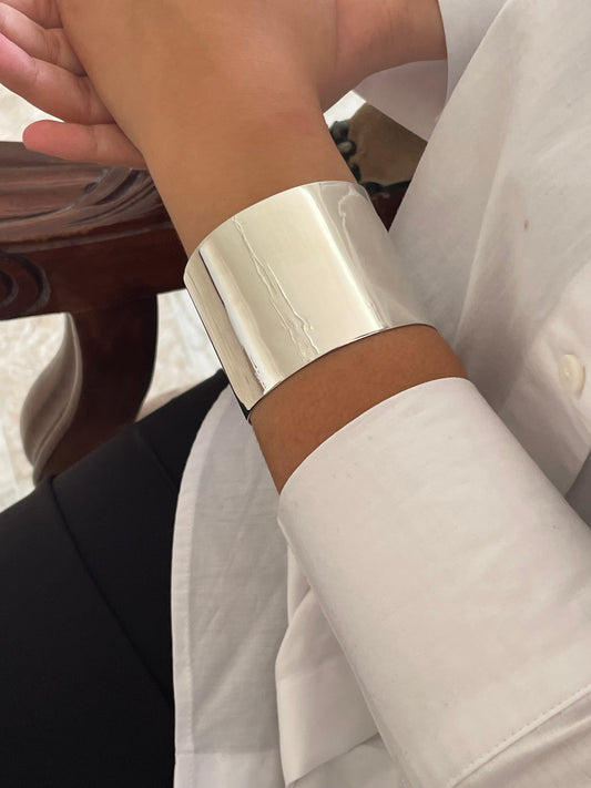 Sterling Silver Large Cuff Bangle Bracelet