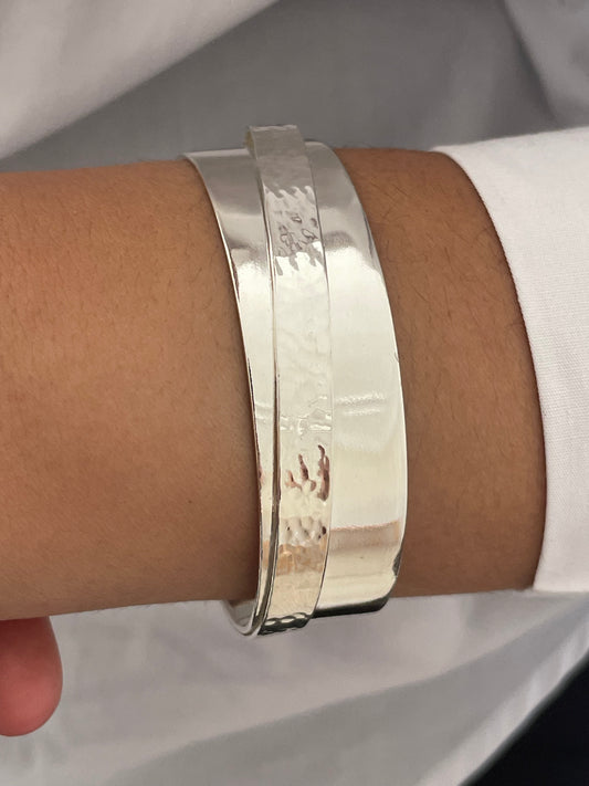 Double Stripe Silver Sterling Cuff Bracelet Bangle