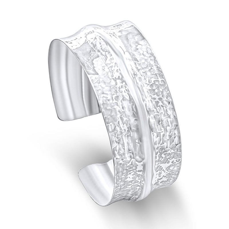 Hammered Silver Sterling Cuff Bangle