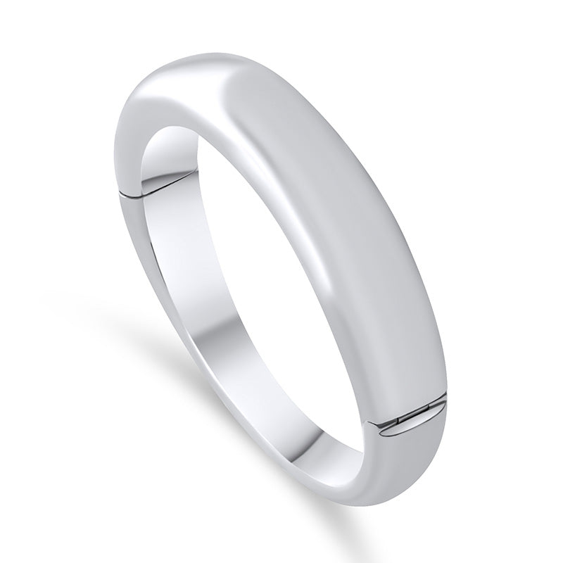sterling silver plain shiny bright bangle bracelet