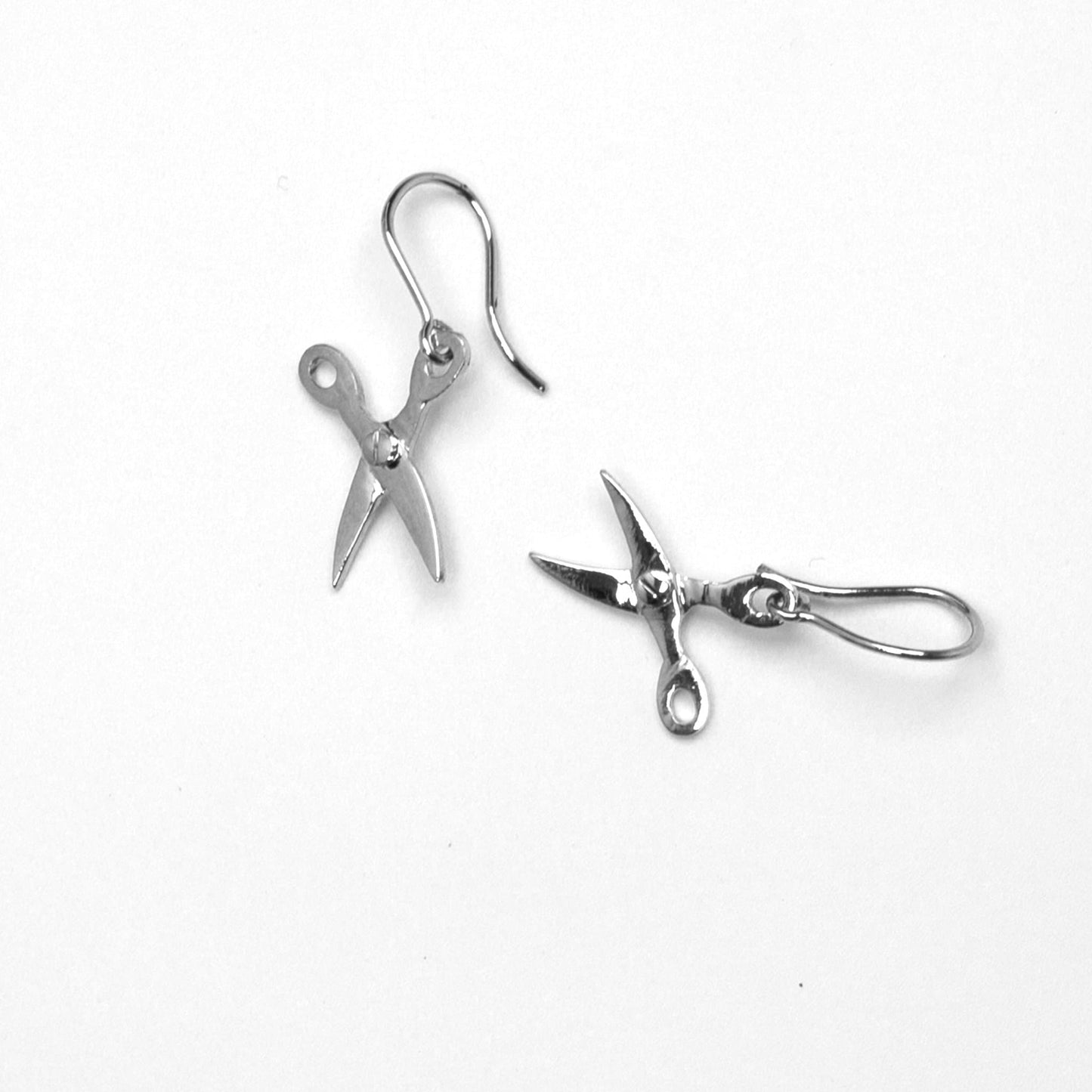 Silver Modern Scissors Earrings