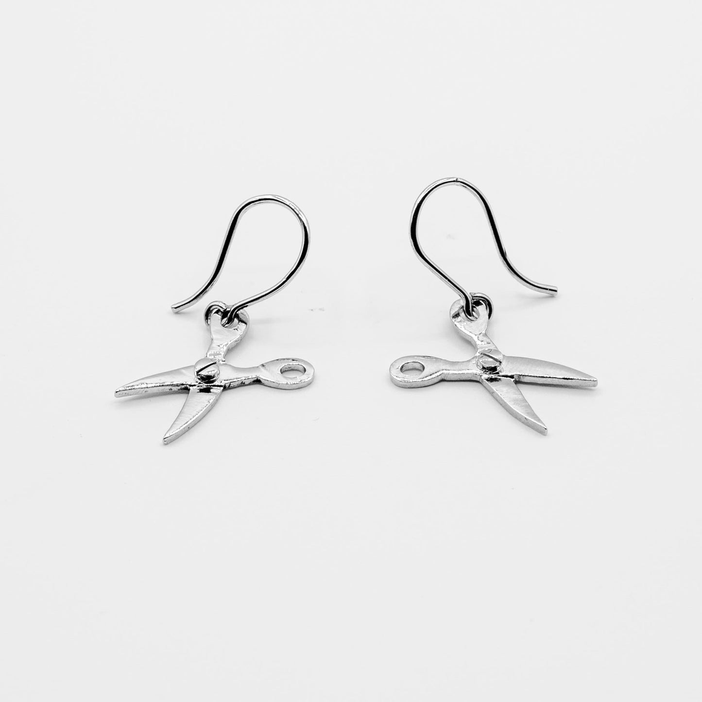 Silver Modern Scissors Earrings