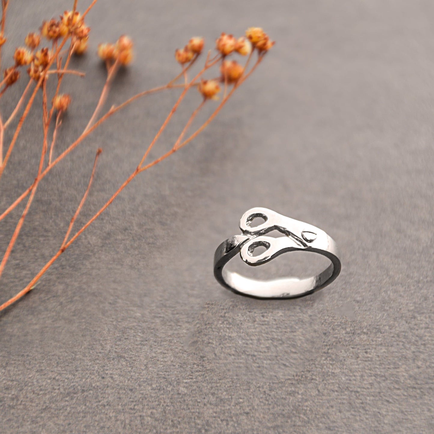 Silver Scissor Ring