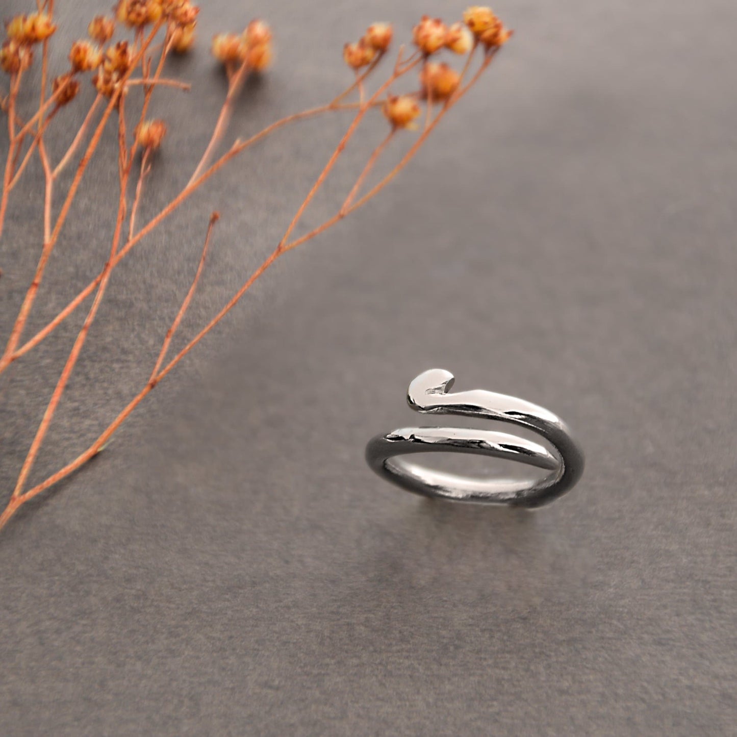 Silver Crochet Hook Ring