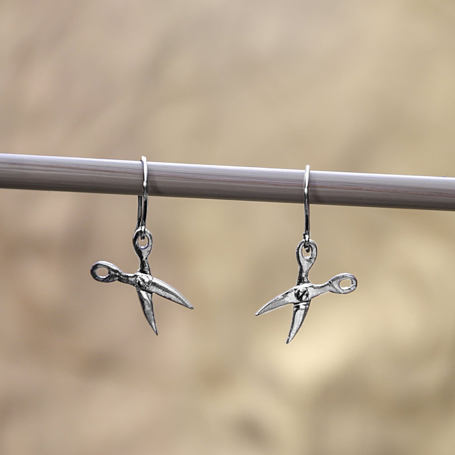 Silver Modern Scissors Earrings