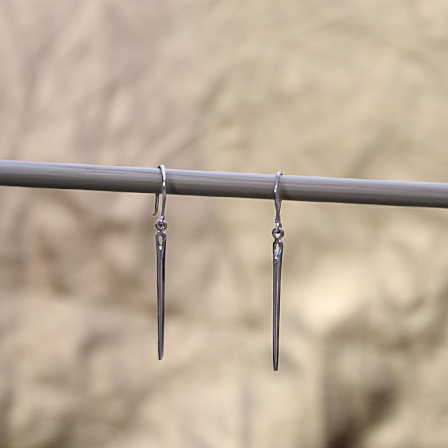 Silver Needle Earrings, gift for a seamstress or fashion designer