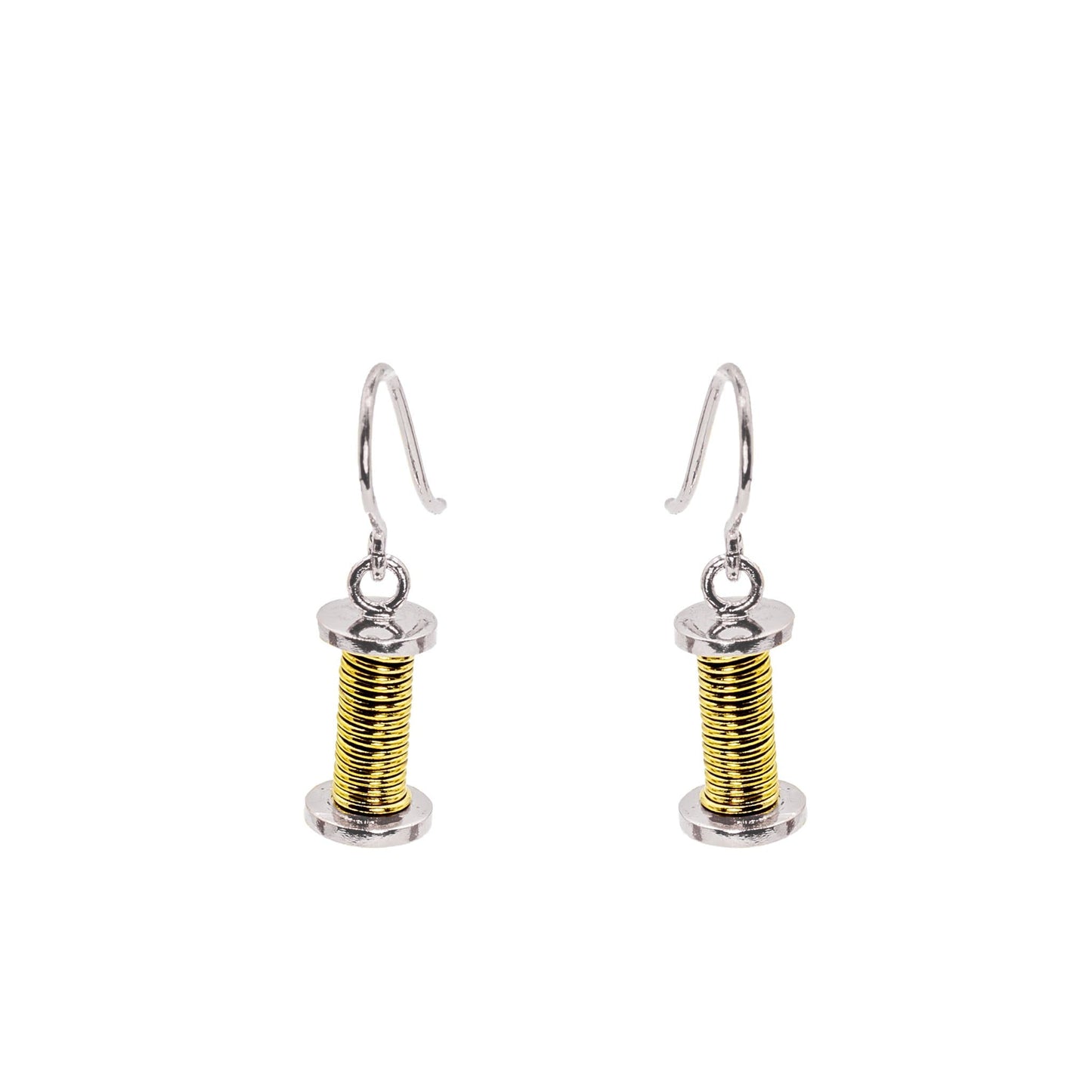 Silver Bobbin Earrings, Sewing Earrings , Sewing Jewellery Gift