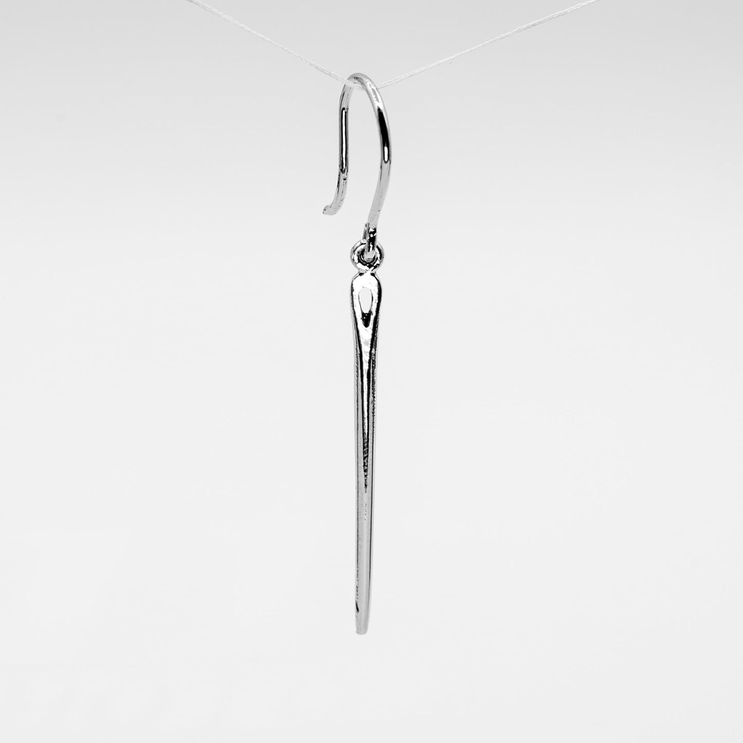 Silver Needle Earrings, gift for a seamstress or fashion designer