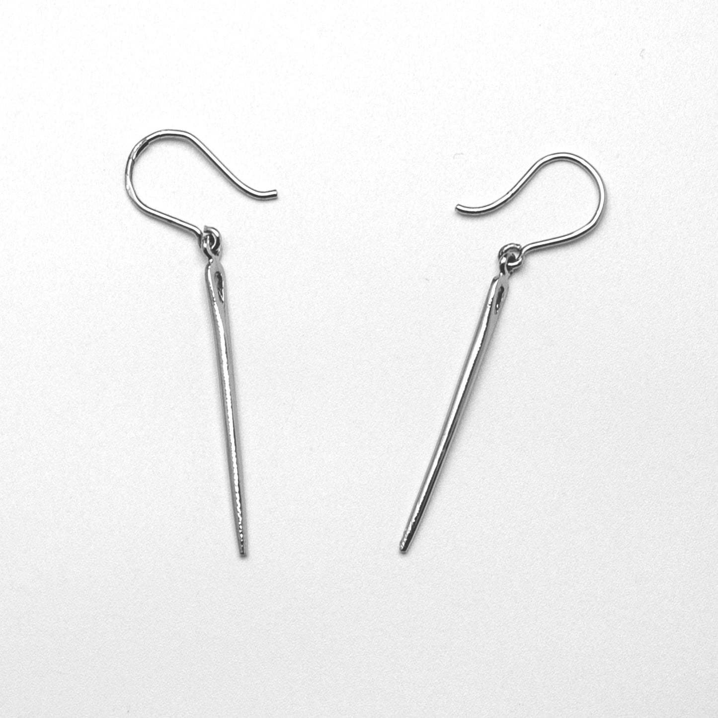 Silver Needle Earrings, gift for a seamstress or fashion designer