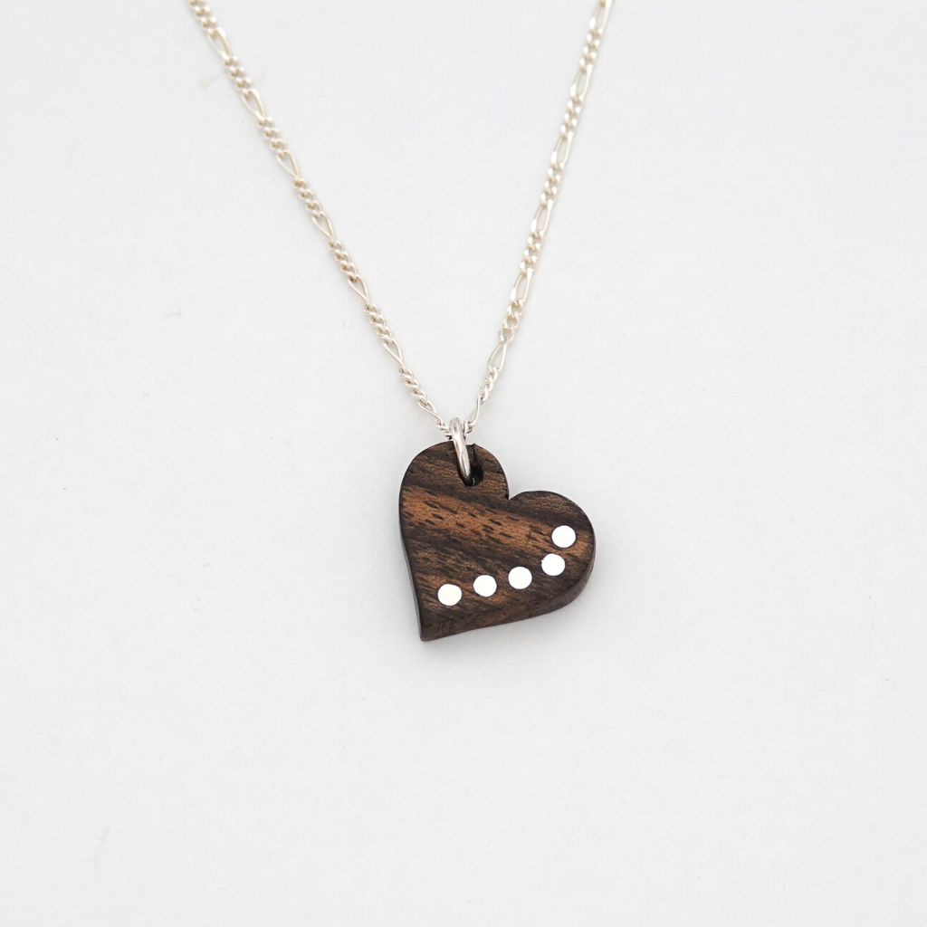 Wood Heart Necklace, 5th Anniversary Gift For Wife, Wooden Heart Pendant, Wood Anniversary Necklace, Wood Gift