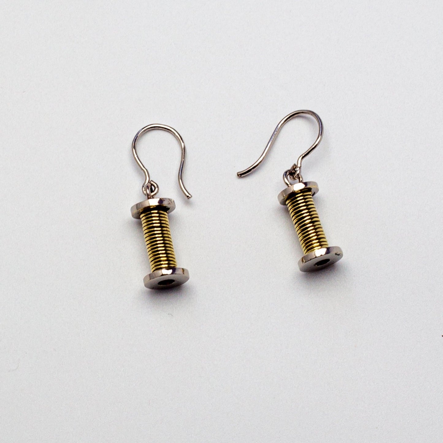 Silver Bobbin Earrings, Sewing Earrings , Sewing Jewellery Gift
