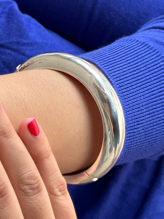 925 Sterling Silver Chunky Hinged Bangle
