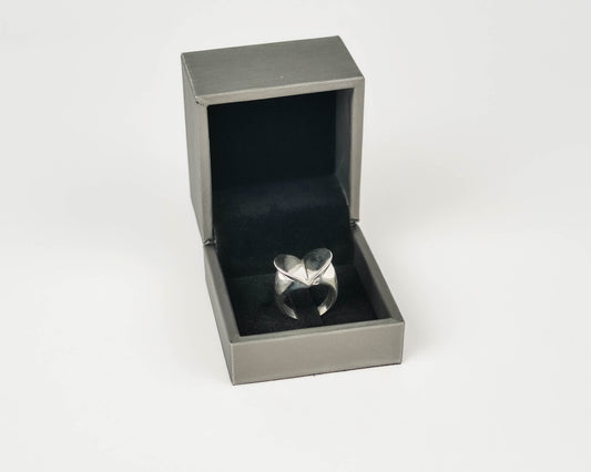 3D Heart Silver Sterling 925 Ring