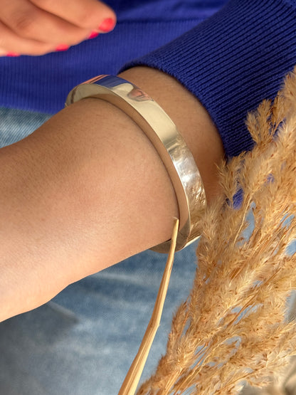 925 Sterling Silver Chunky Hinged Bangle Bracelet