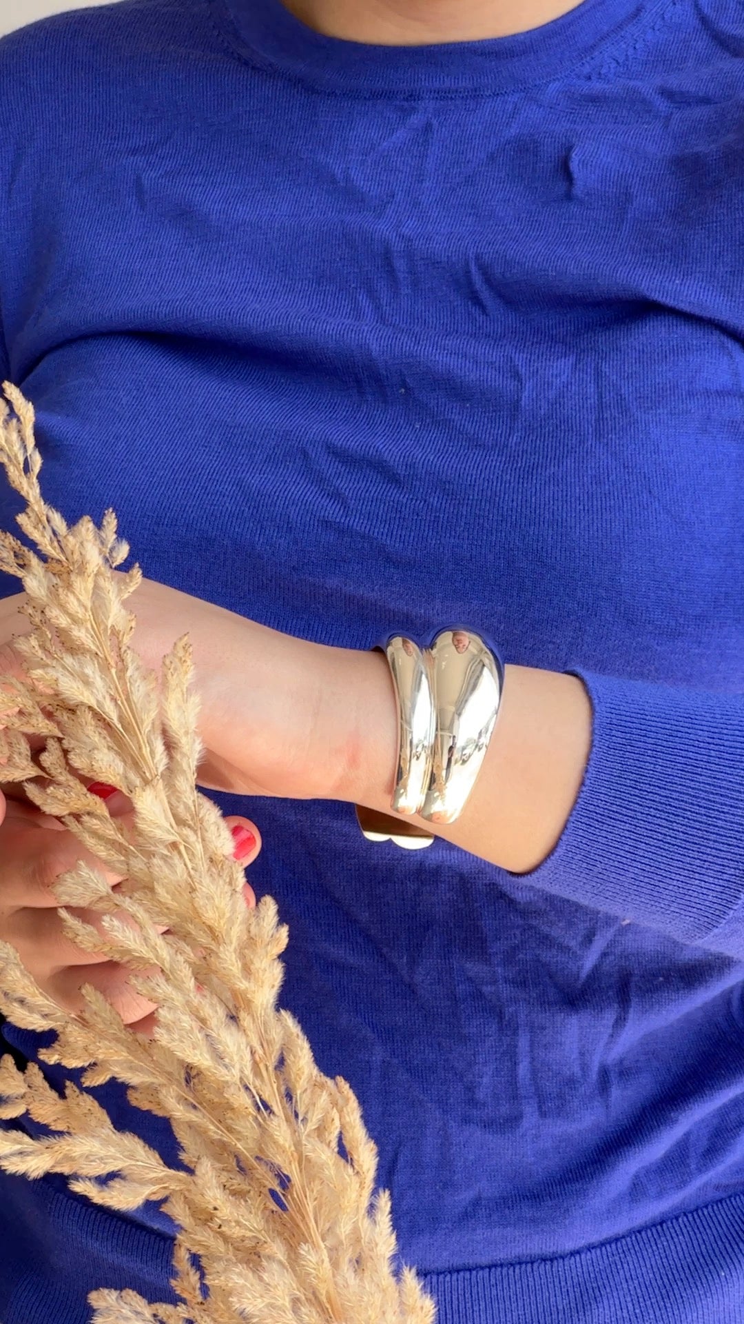 Sterling Silver Curve Bangle Bracelet