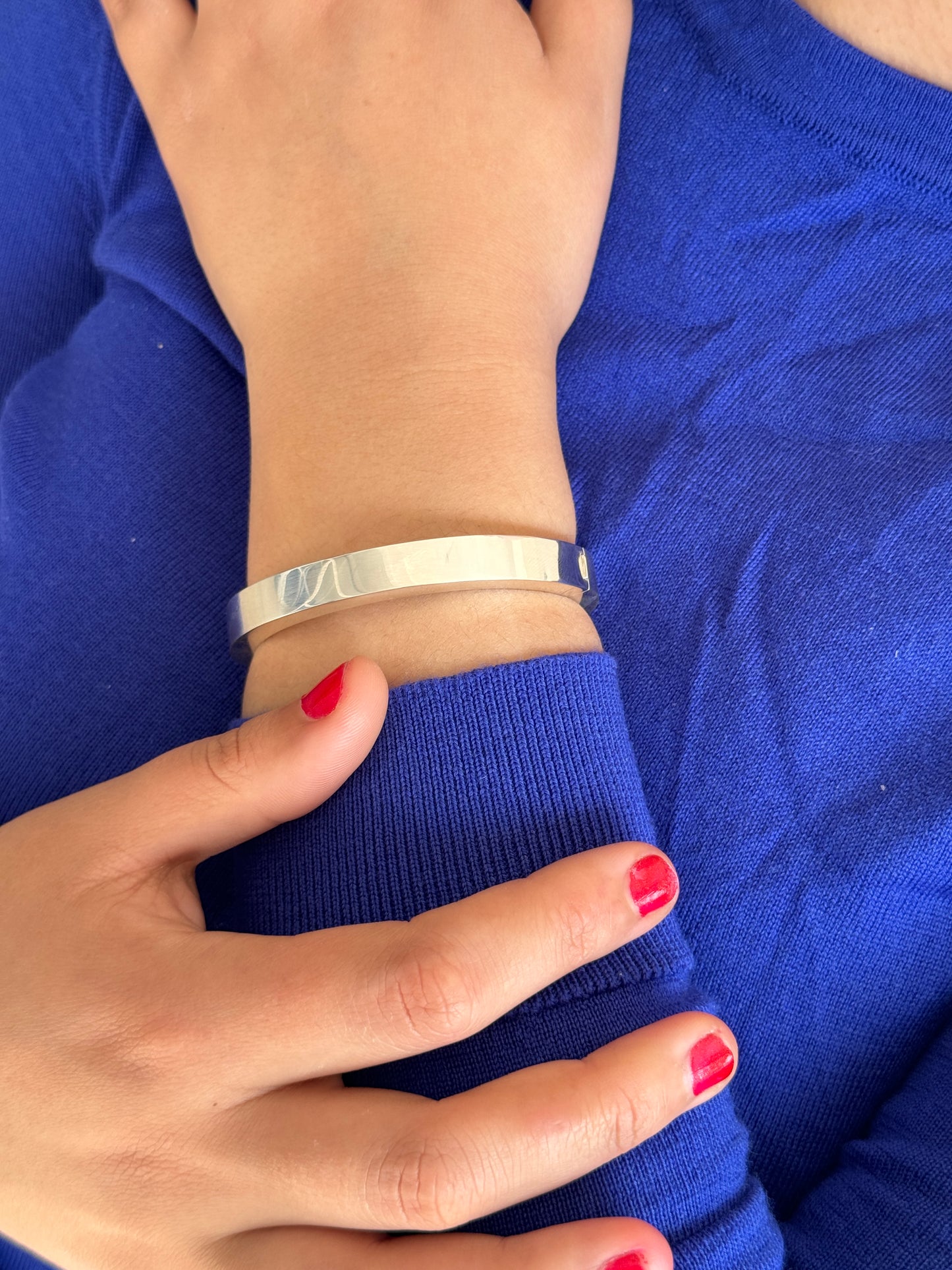 925 Sterling Silver Chunky Hinged Bangle Bracelet