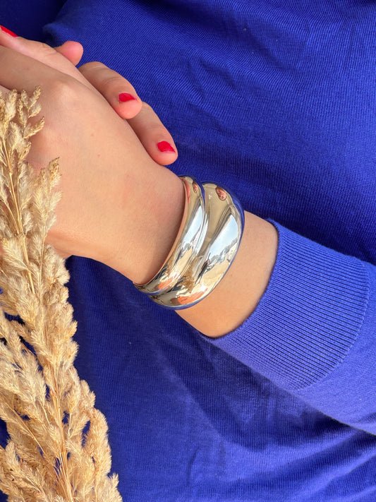 Sterling Silver Curve Bangle Bracelet
