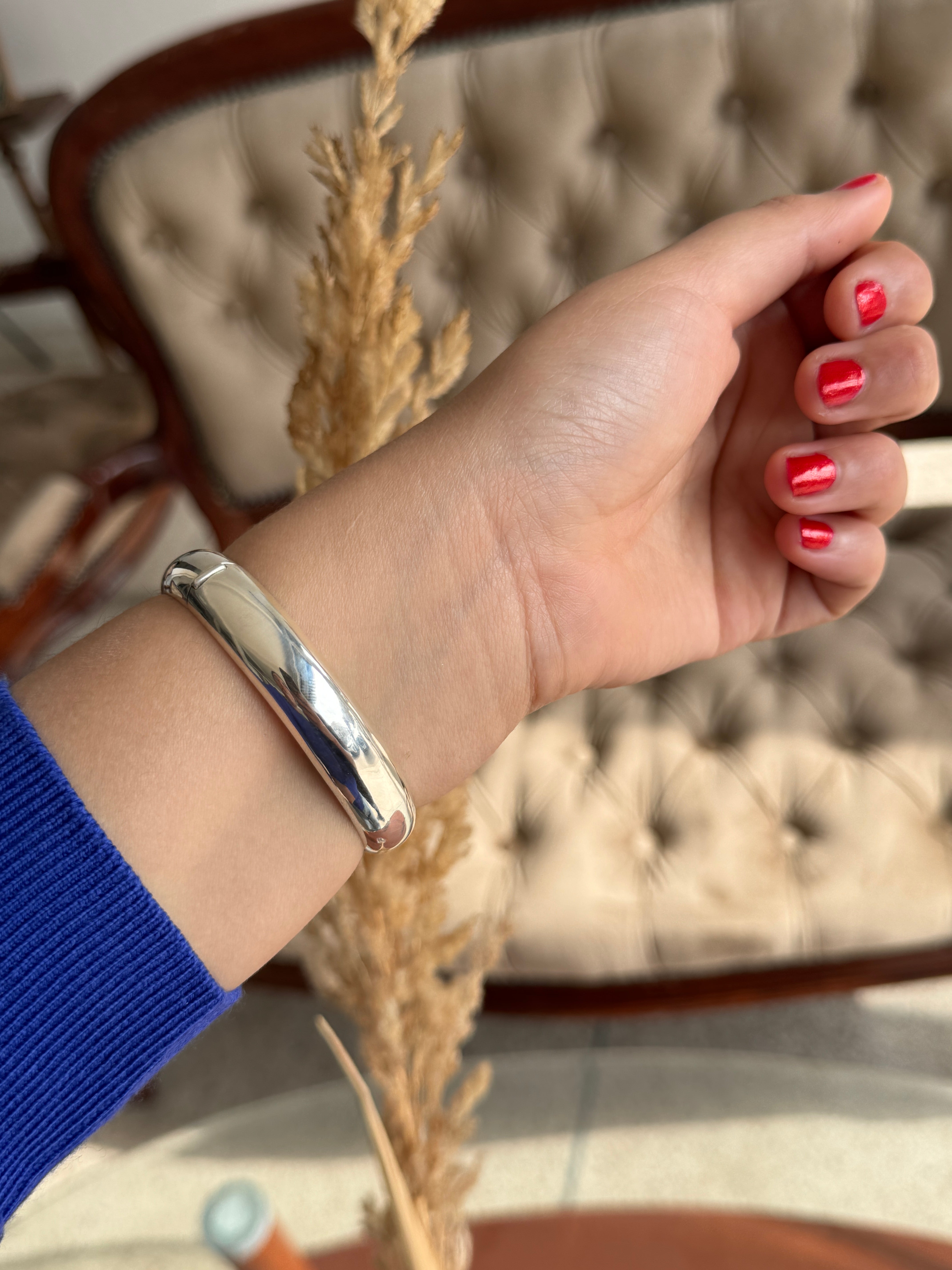 925 Sterling Silver Chunky Bangle