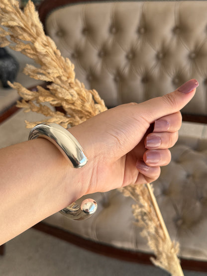 Smooth Silver Sterling Cuff Bracelet Bangle