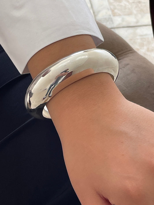 Silver Sterling Large Cloud Bangle bracelet