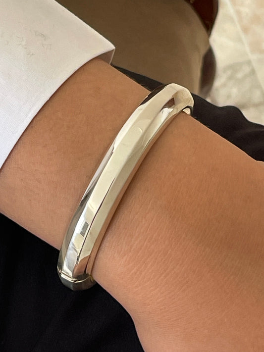 Hinged Silver Sterling Bangle with Three Bands