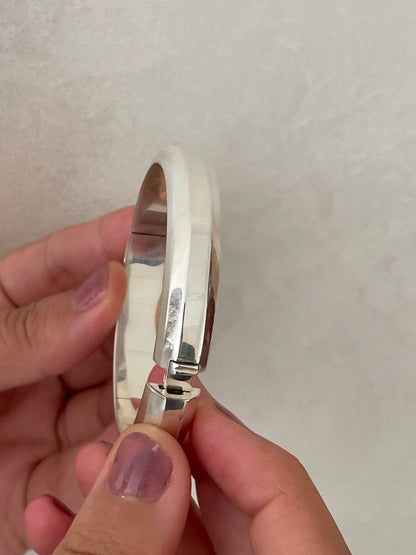 Hinged Silver Sterling Bangle with Three Bands