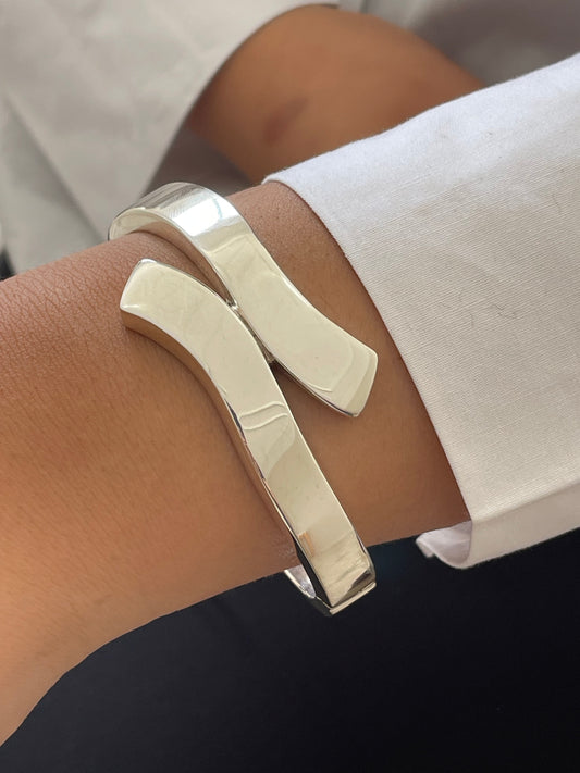 Contemporary Silver Sterling Bangle
