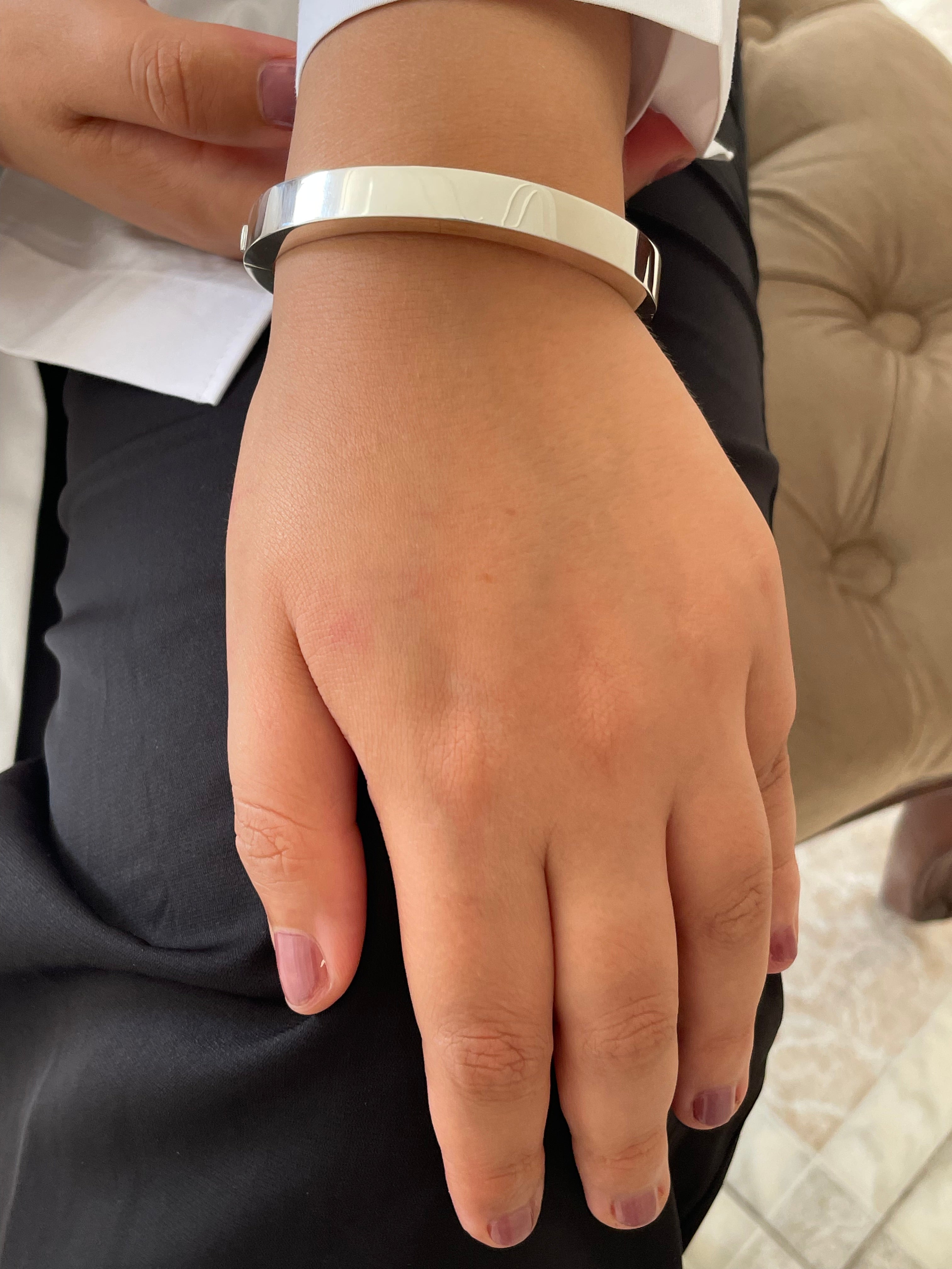 925 Sterling Silver Chunky Hinged Bangle Bracelet