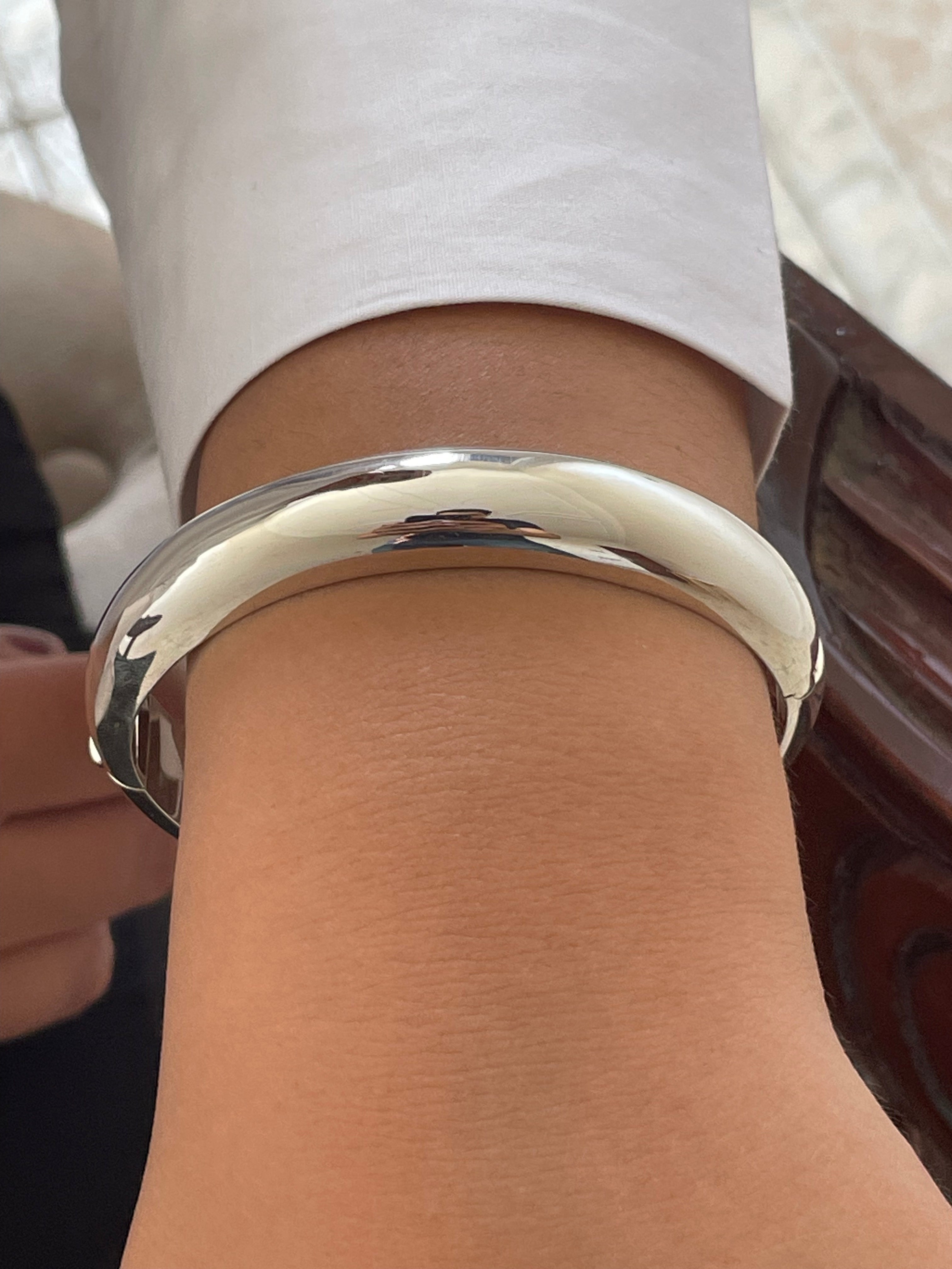 925 Sterling Silver Chunky Bangle - Elegant Silver Bangles for Women