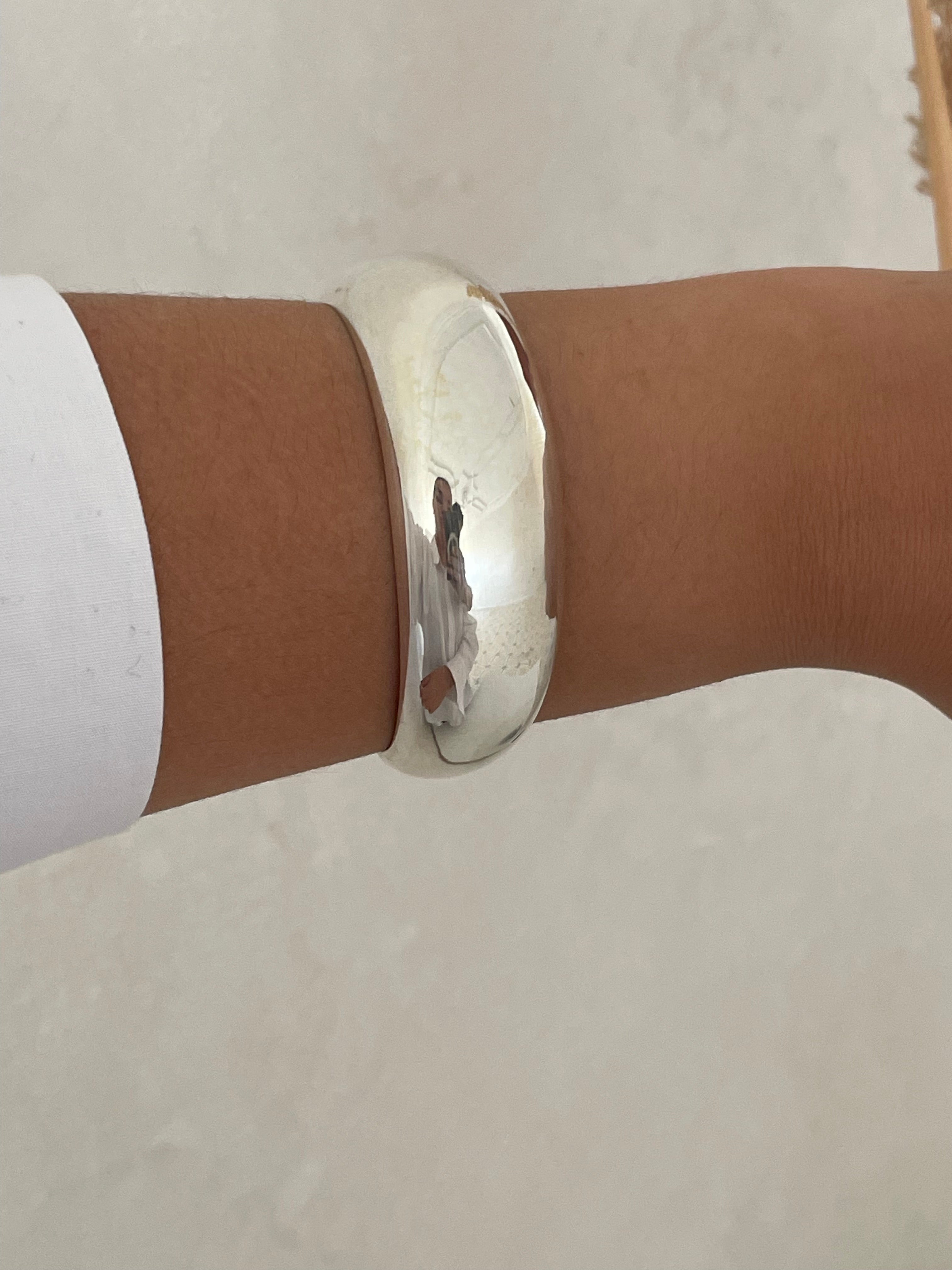 Sterling Silver Large Aura Cuff Bracelet