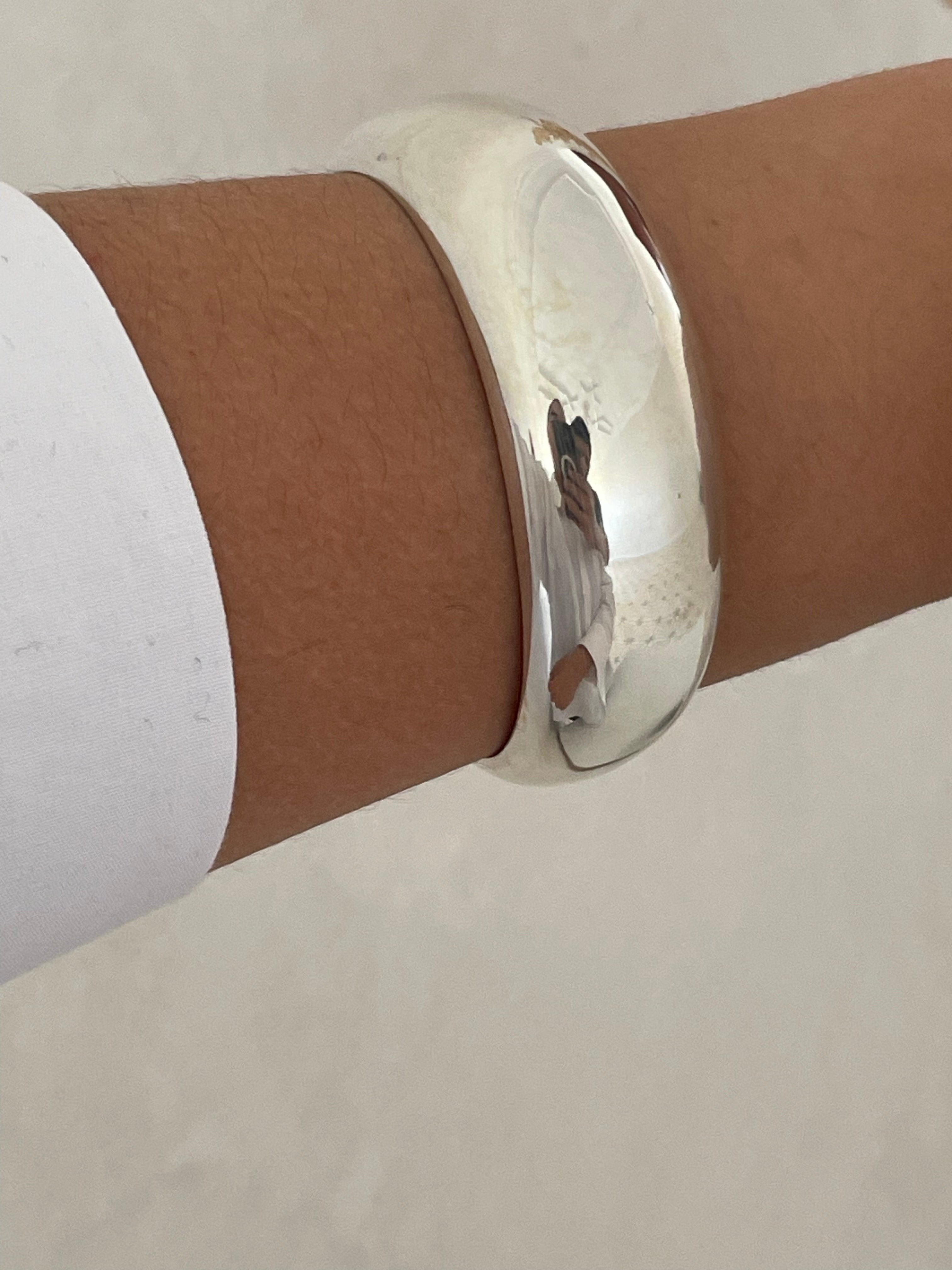 Sterling Silver Large Aura Cuff Bracelet