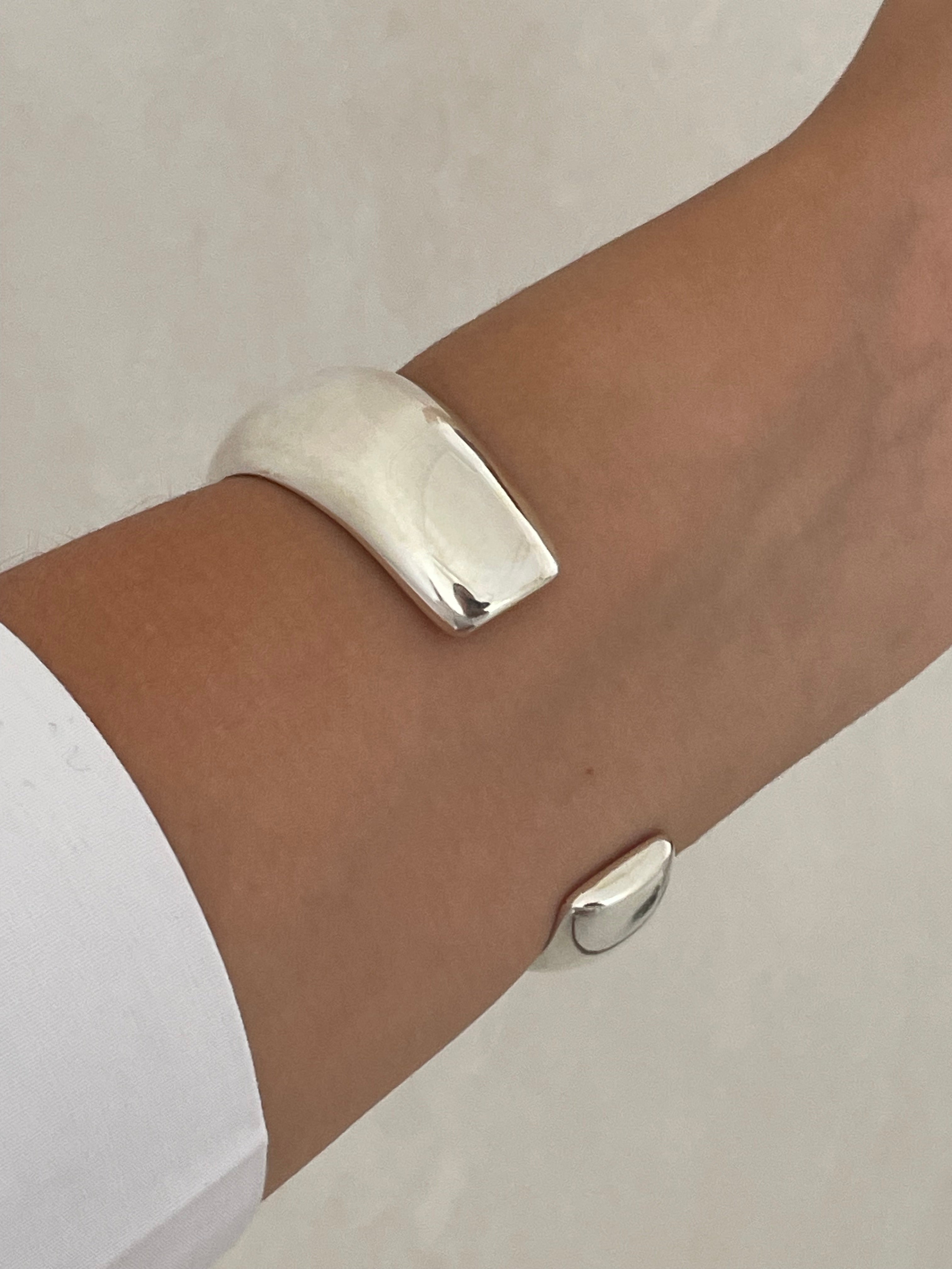 Sterling Silver Large Aura Cuff Bracelet