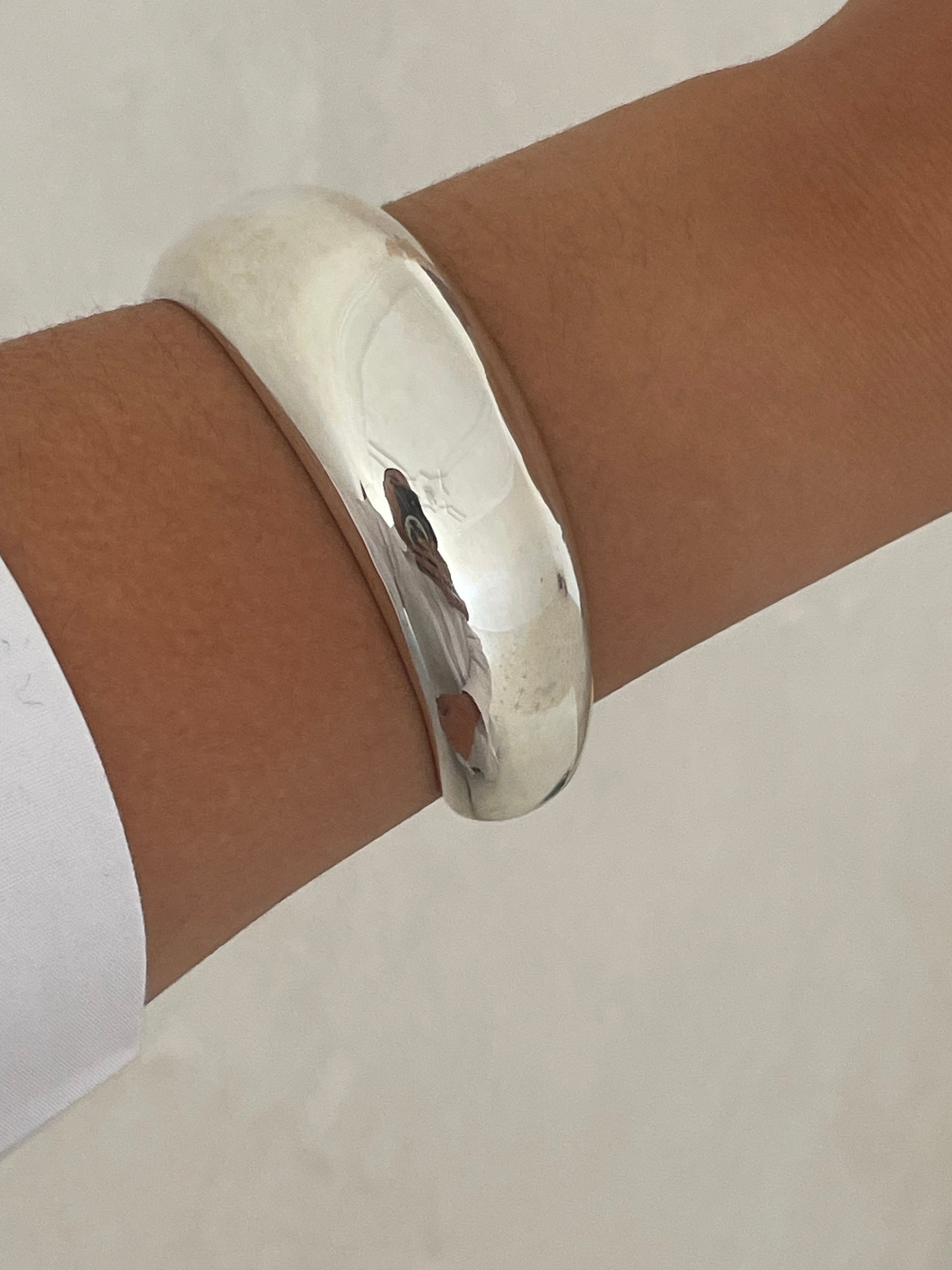 Sterling Silver Large Aura Cuff Bracelet