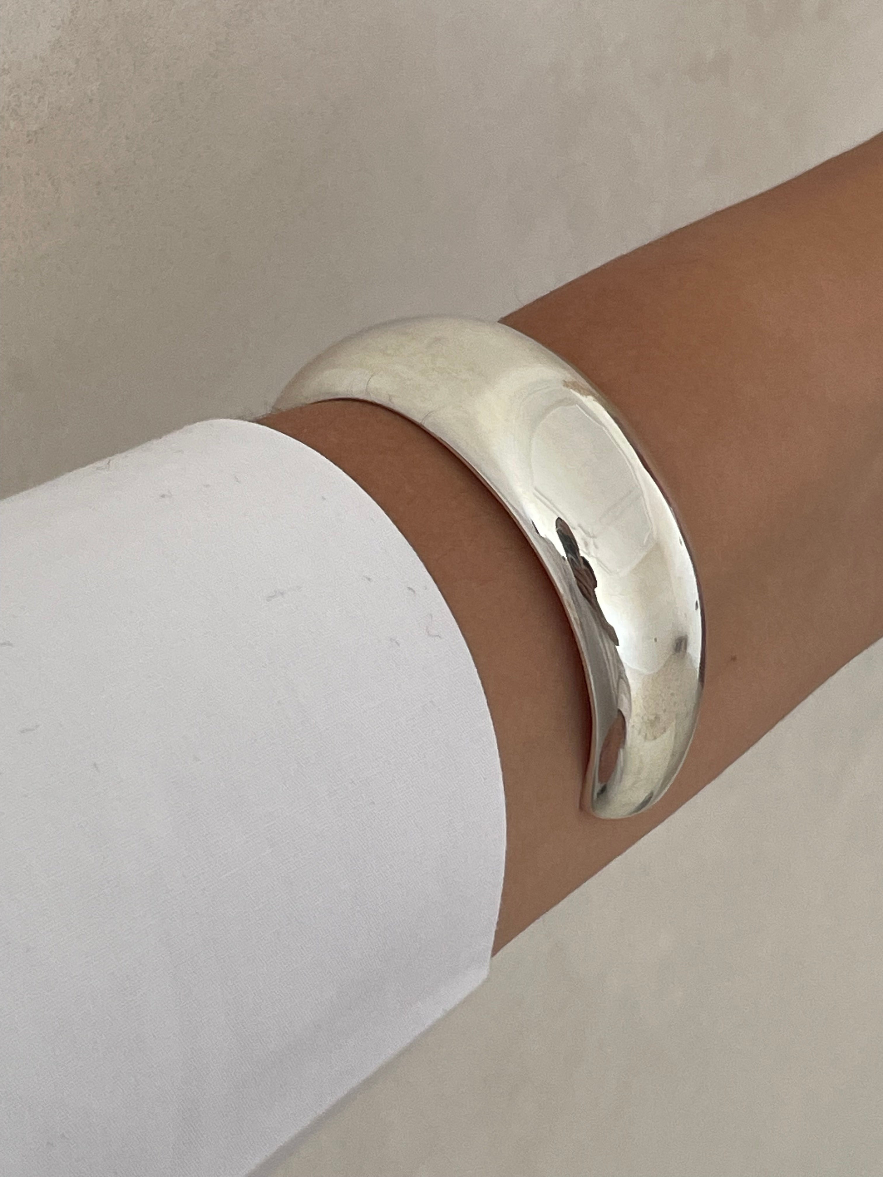 Sterling Silver Large Aura Cuff Bracelet