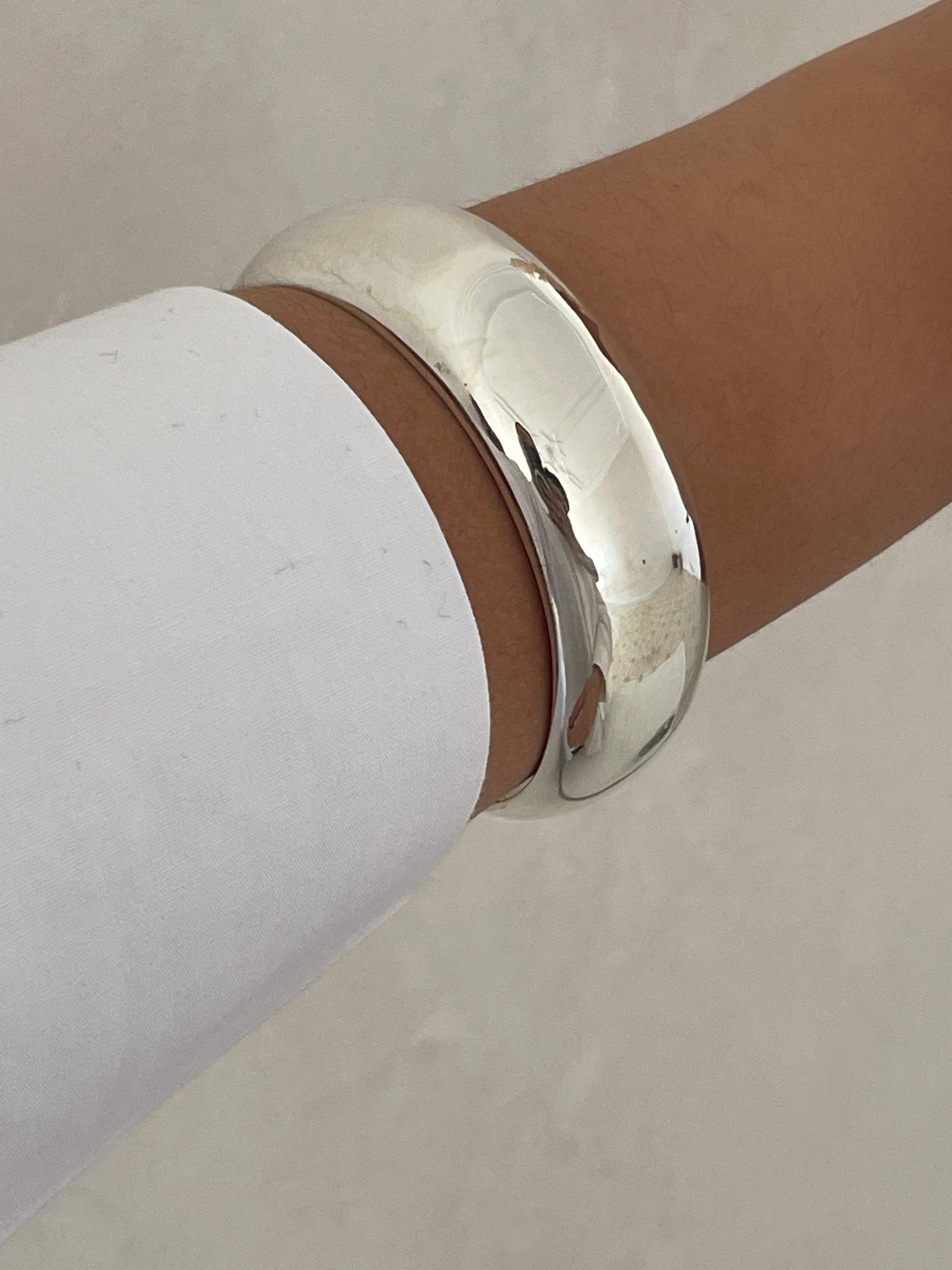 Sterling Silver Large Aura Cuff Bracelet