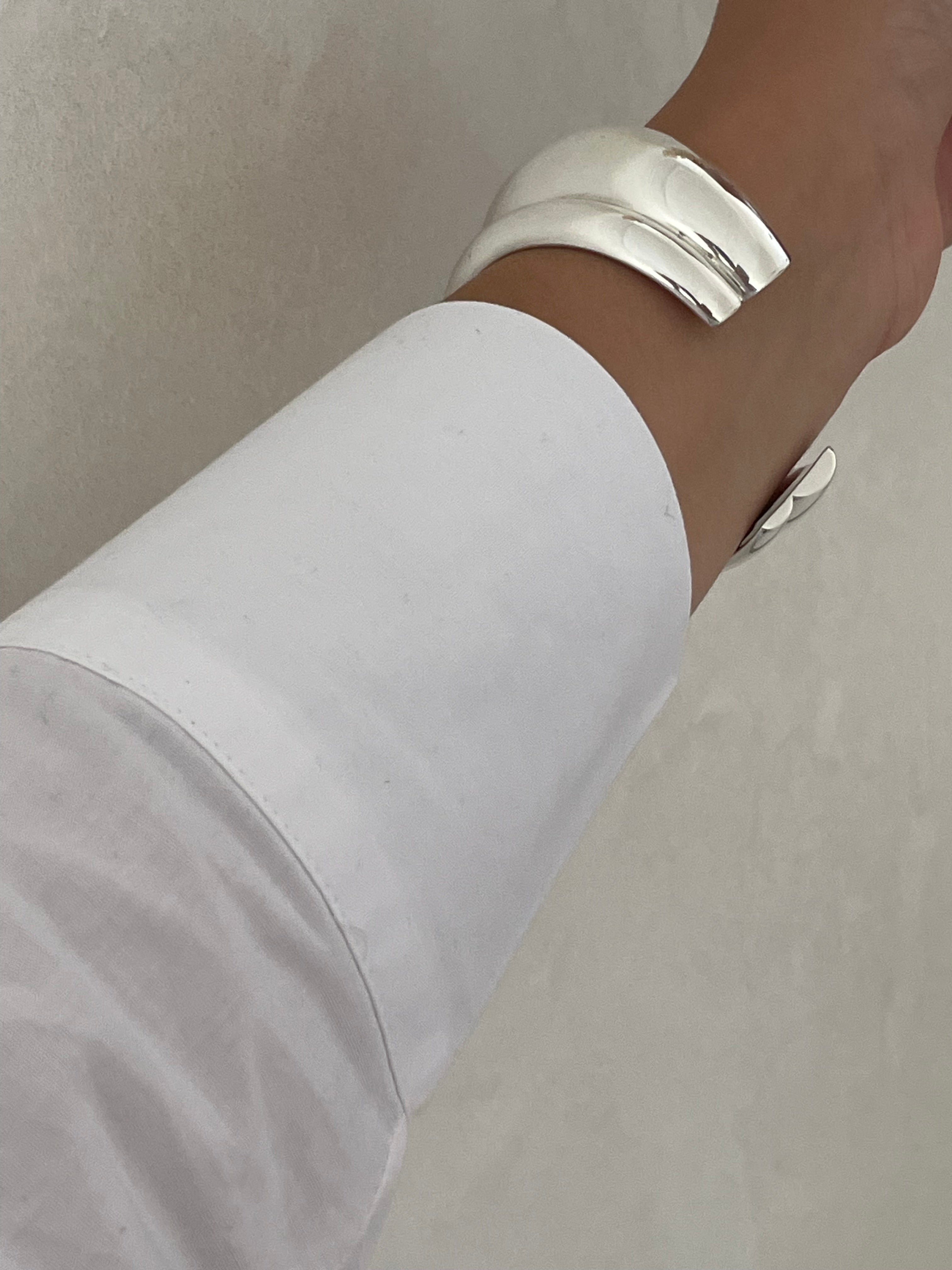 Sterling Silver Curve Bangle Bracelet