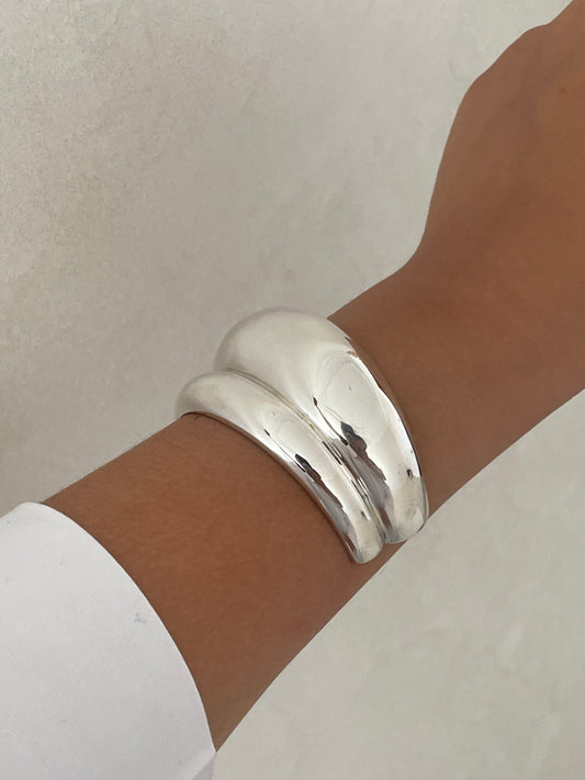 Sterling Silver Curve Bangle Bracelet