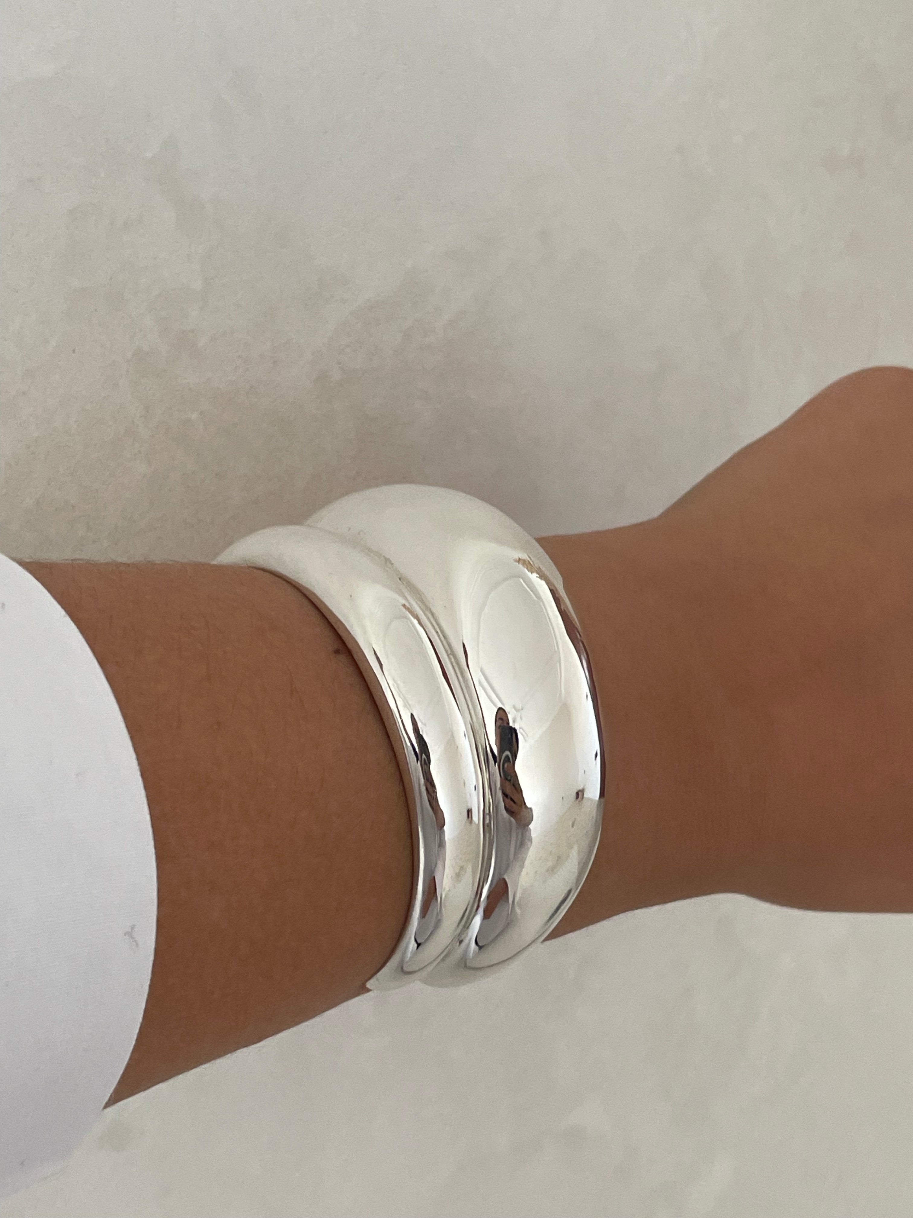 Sterling Silver Curve Bangle Bracelet