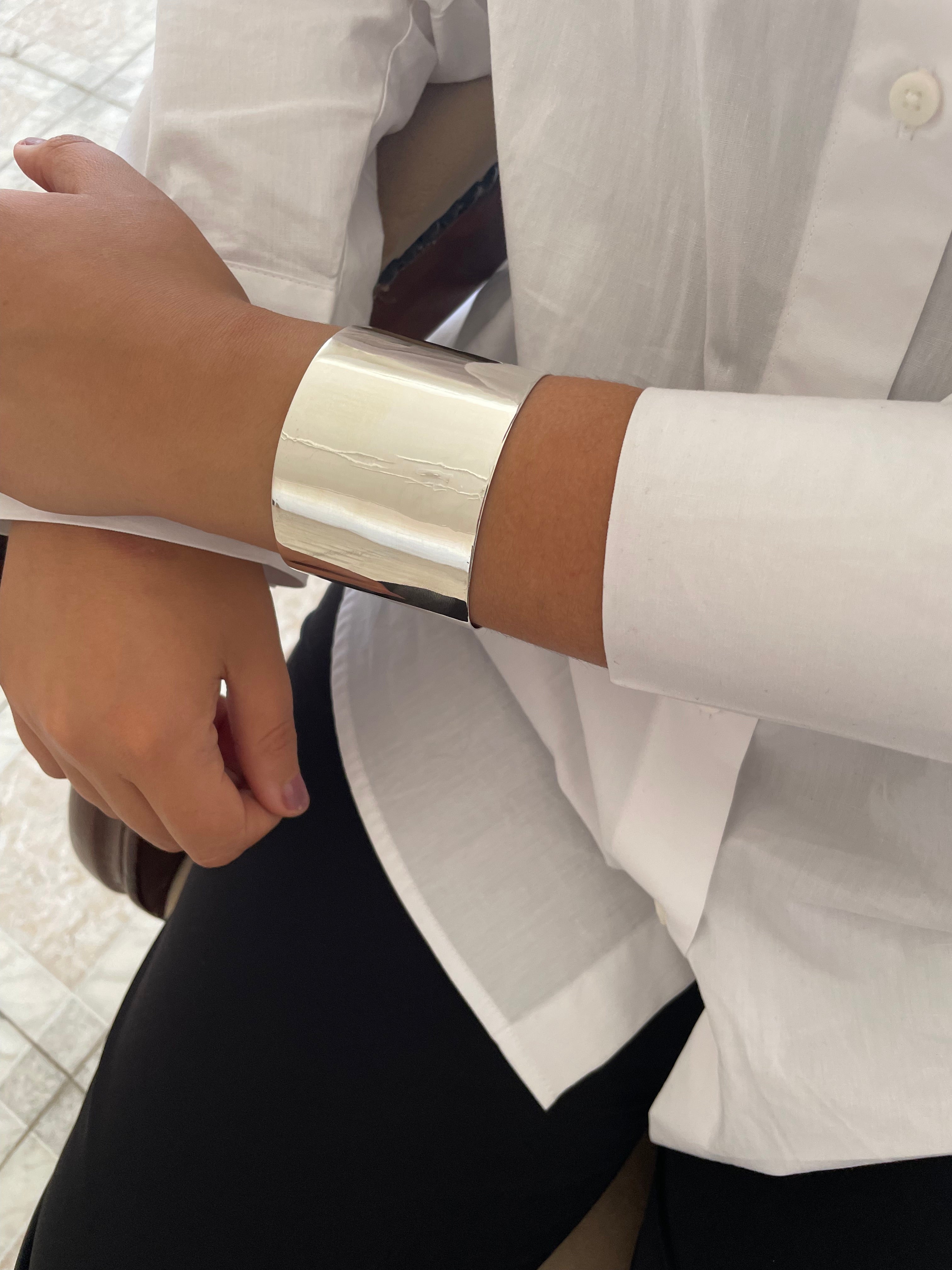 Sterling Silver Large Cuff Bangle Bracelet
