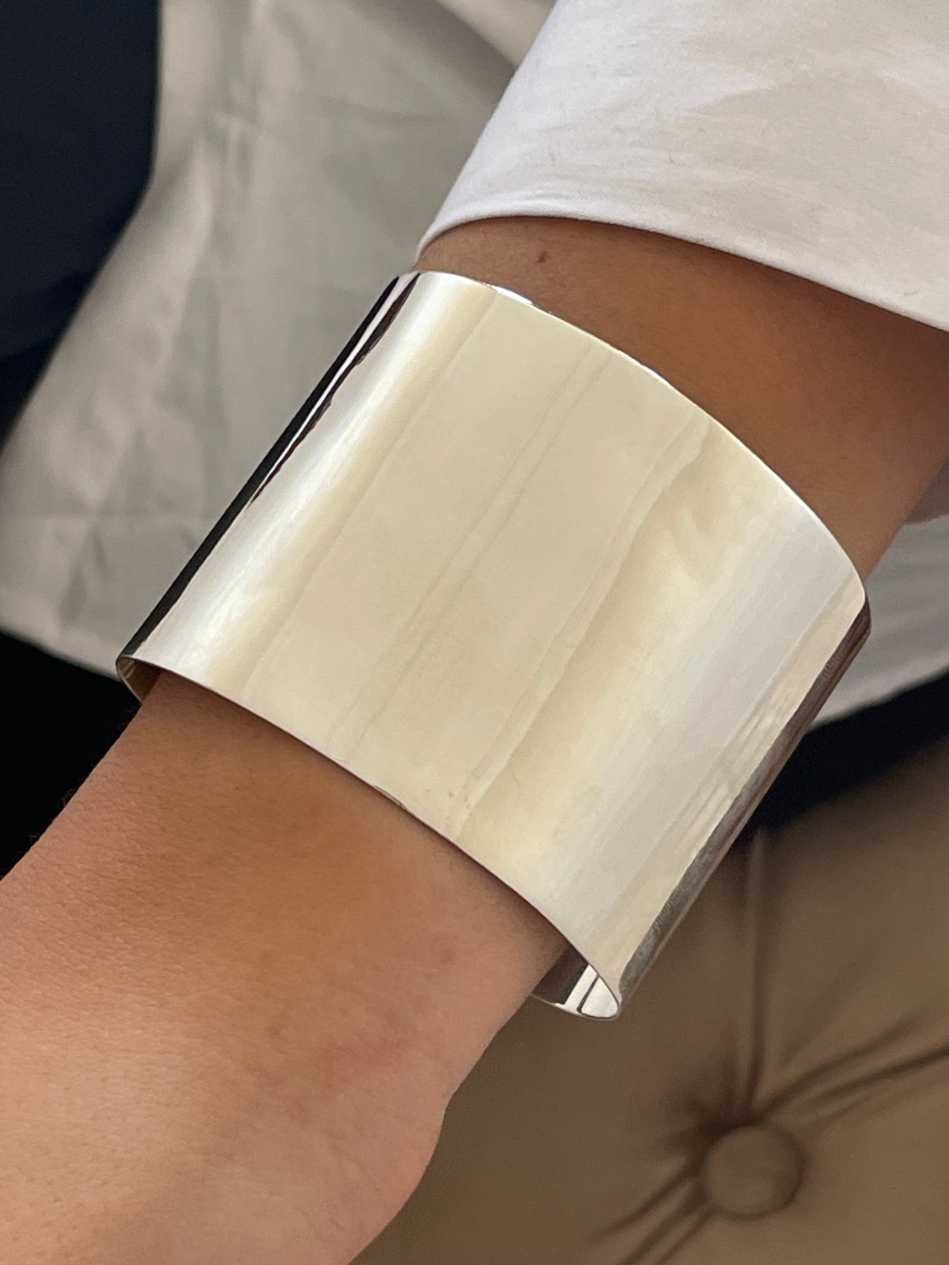 Sterling Silver Large Cuff Bangle Bracelet