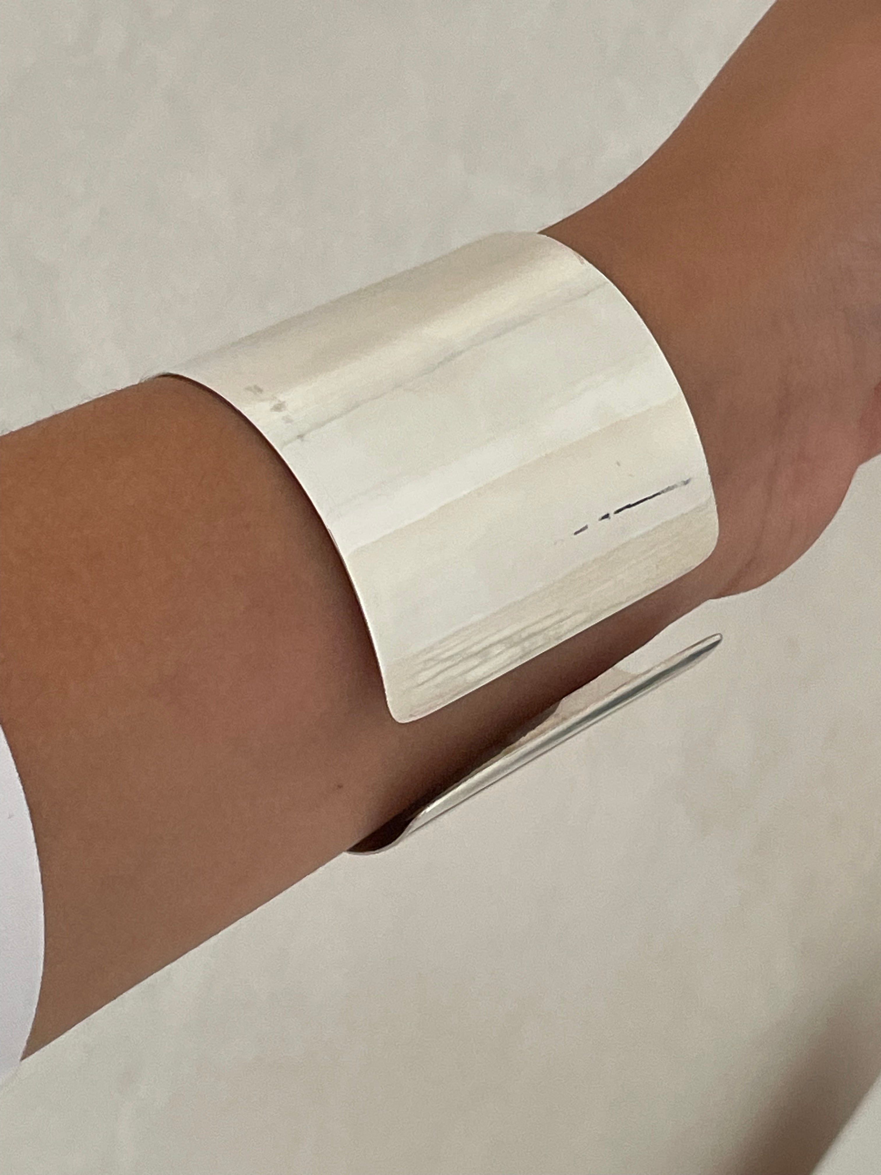 Sterling Silver Large Cuff Bangle Bracelet