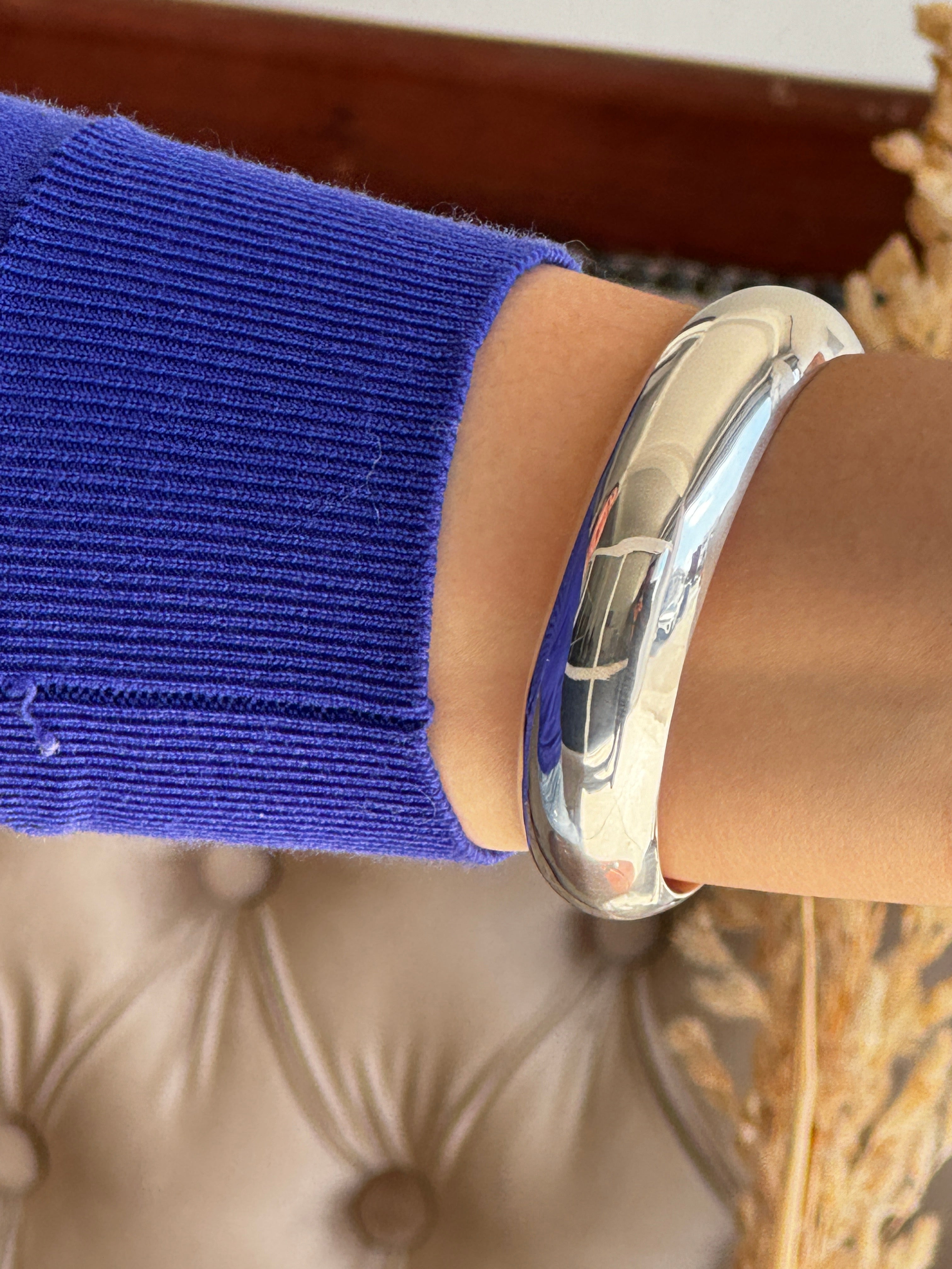 Sterling Silver Chunky Bangle