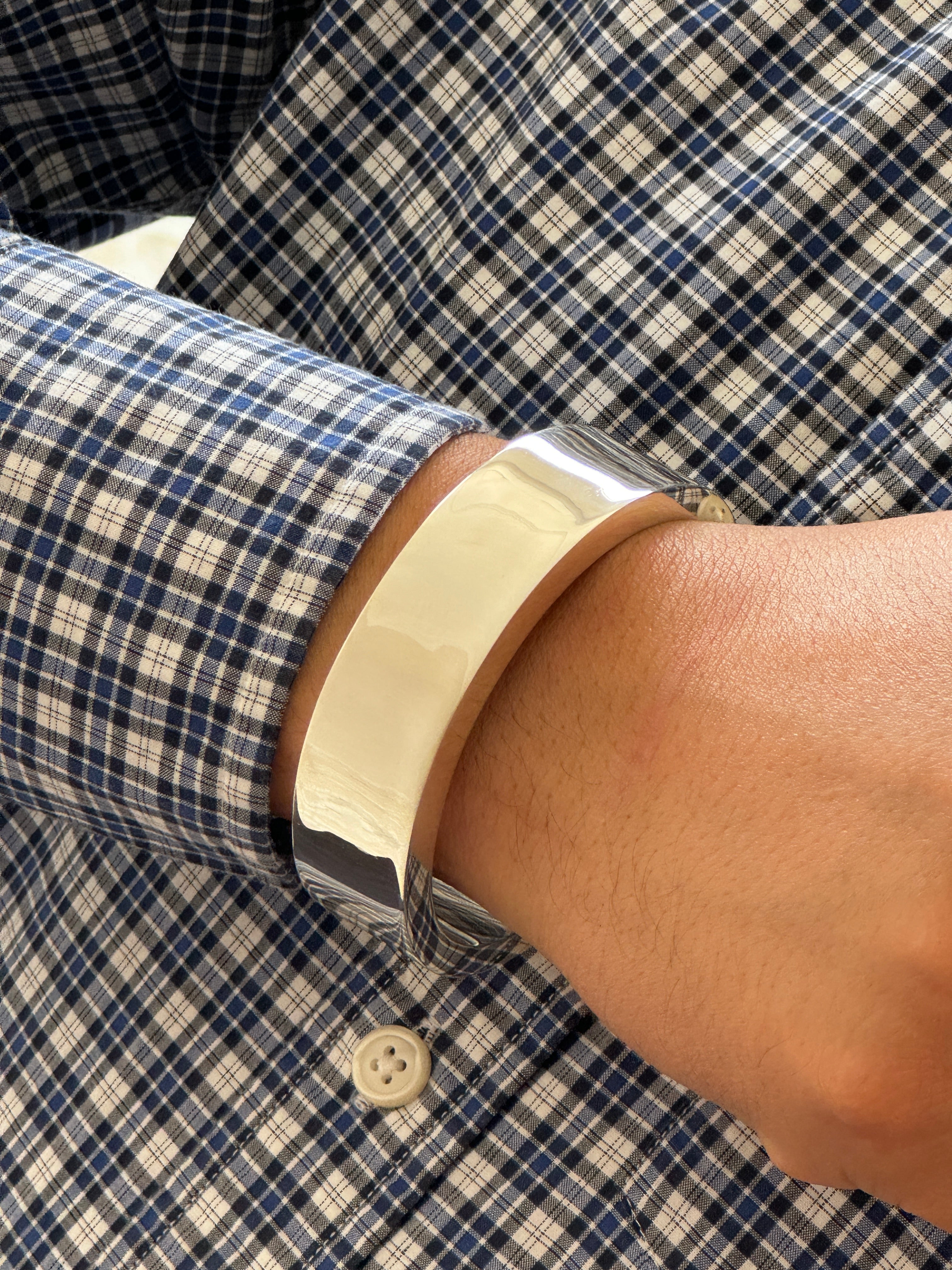 Luxury 925 Sterling Silver Cuff Bracelet for Men & Women – Unisex Elegant Jewelry