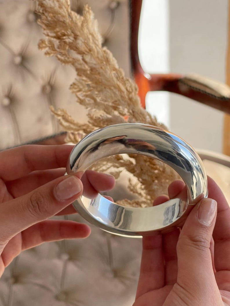 Silver Sterling Large Hinged Cloud Bangle bracelet